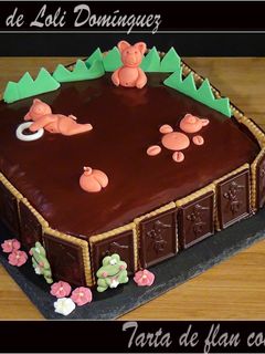 Una foto de Tarta de flan con galletas