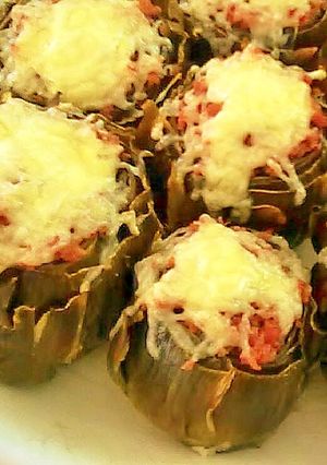 Una foto de Alcachofas gratinadas