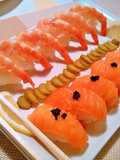 Nigiri-Sushi de Sake y Ebi