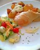 Pollo asado con allioli