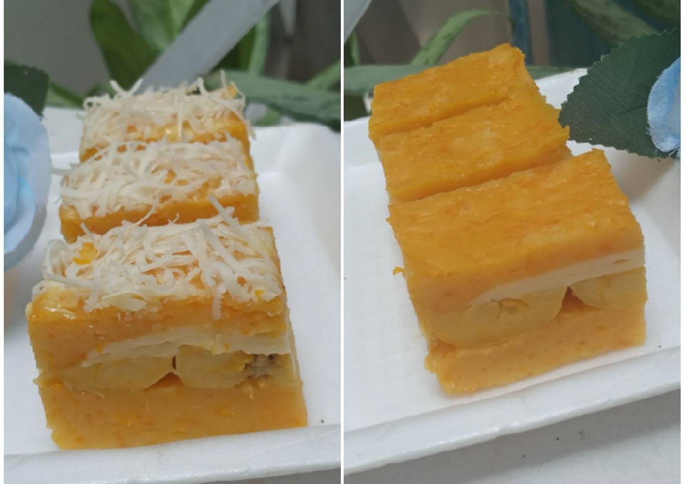 Nagasari labu kuning pisang keju pake loyang....🤭