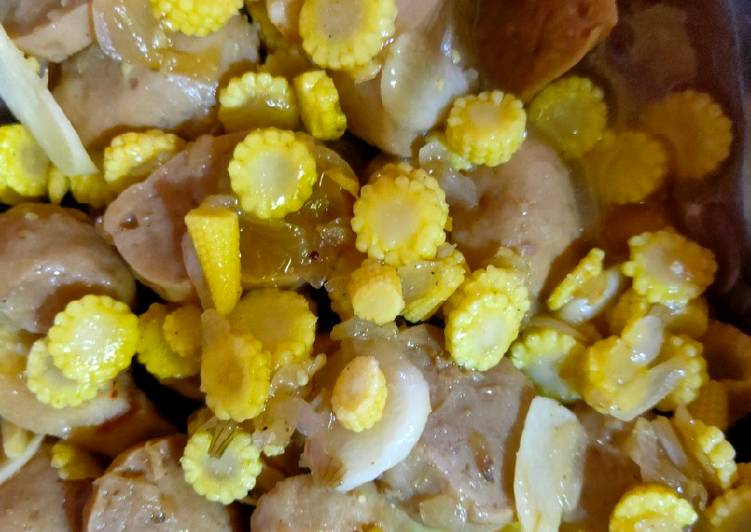 Resep Tumis Bakso Baby Corn Simple, Enak