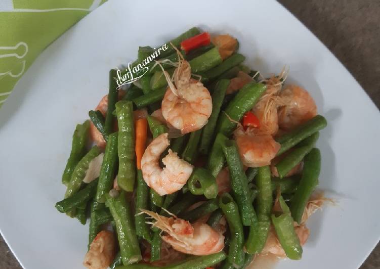 522. Tumis Udang Kacang Panjang