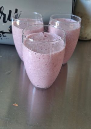 Une photo de Smoothie pêche framboise