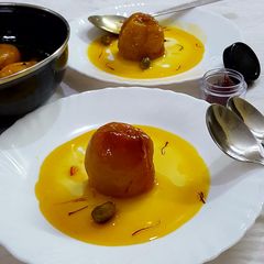 A picture of Apricots with Saffron and Cardamom.