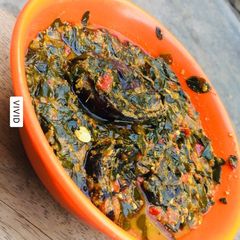 Miyar zogale (Moringa soup) A picture of Miyar zogale (Moringa soup).
