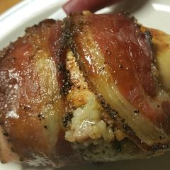 A picture of Boudin stuffed chicken breast.