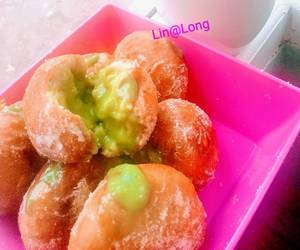 Resep Teruji Donat bomboloni lembut greenTea Enak Sederhana