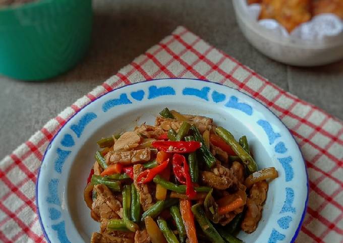 Tumis Kacang Panjang Tempe