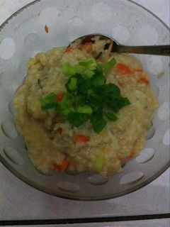 Foto resep Bubur Otak - Otak ikan plus sayur