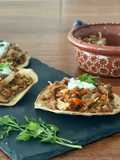 Tostadas de tinga de setas o champiñones vegetarianas