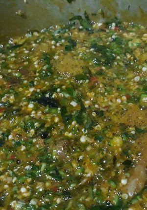 A picture of Fresh Okro soup.