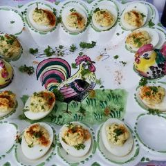 A picture of Bacon Jalapeno Deviled Eggs.