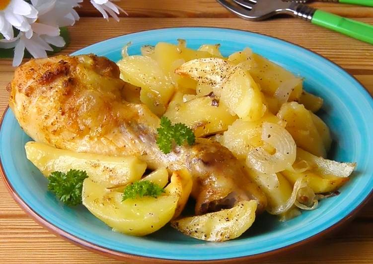 запеченная куриная голень с картофелем в духовке онлайн запеченная куриная голень с картофелем в духовке