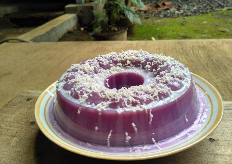 Resep Puding ubi ungu tabur keju, Sempurna