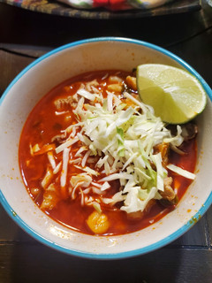 Una foto de Pozole de puerco