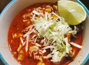 Una foto de Pozole de puerco