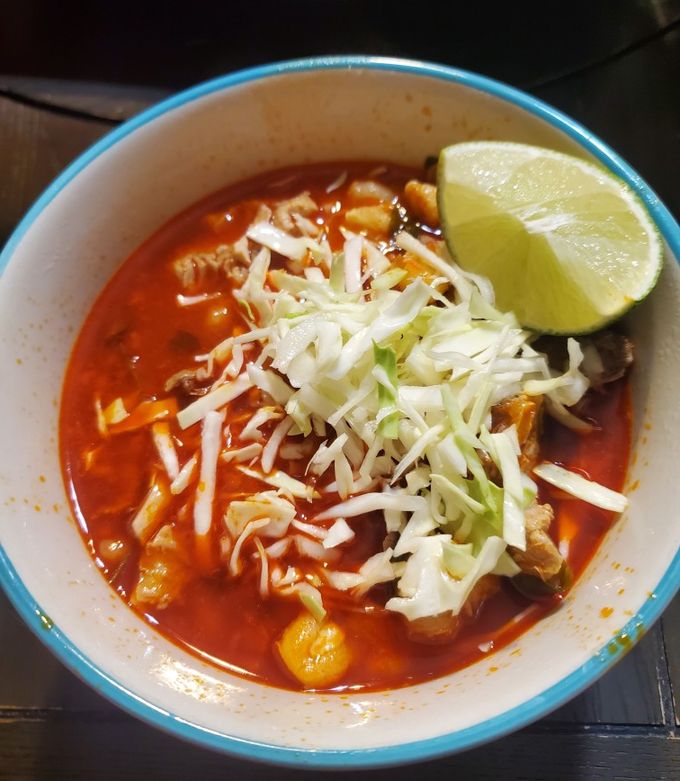Una foto de Pozole de puerco