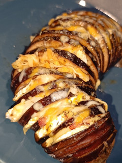Una foto de Berenjena Hasselback