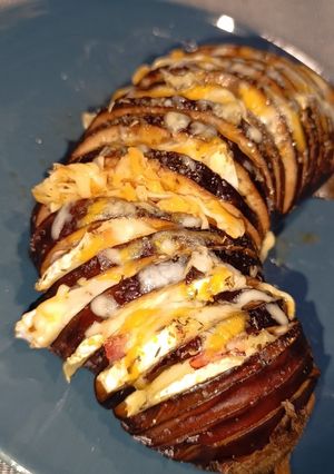 Una foto de Berenjena Hasselback