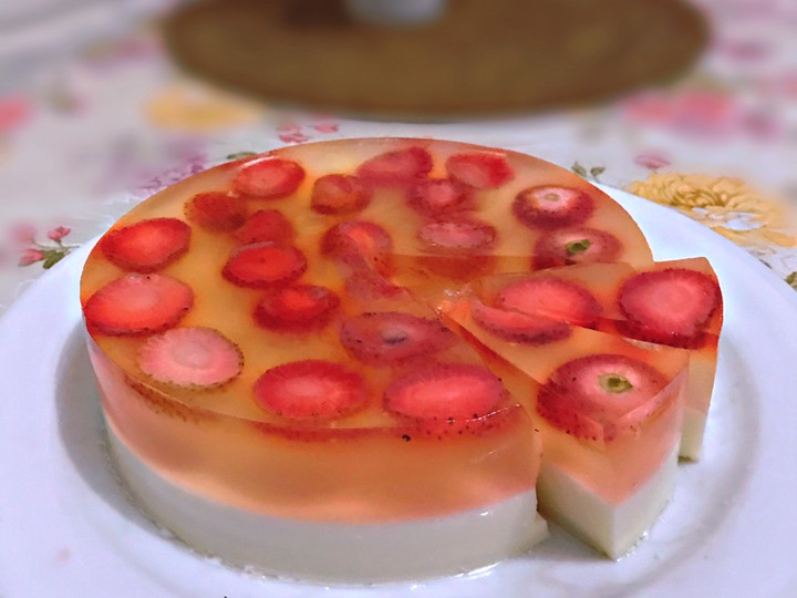 Cara Memasak Puding Kaca Strawberry lapis susu Menu Enak