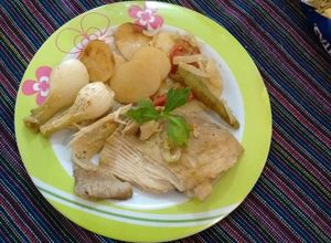 Una foto de Filete de mantarraya al horno 😱😱😍😍😍😍😘