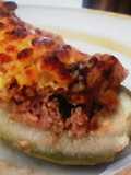 Calabacín gratinado relleno de carne molida