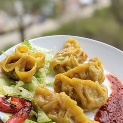 A picture of Spicy Potato chilli momos.
