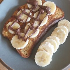My banana and nutella French toast A picture of My banana and nutella French toast.