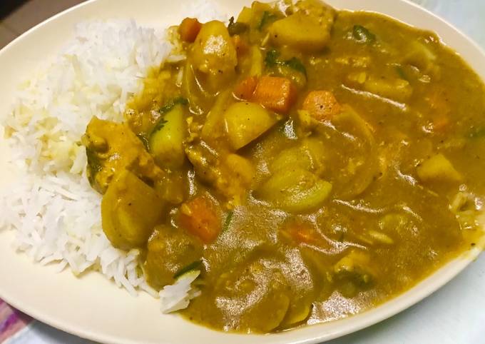 Tasty and healthy chicken curry Japanese style