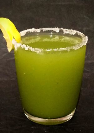A picture of Lichi basil juice.