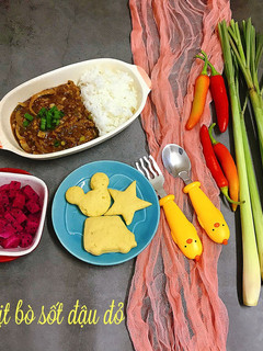 Hình của món Thịt bò sốt đậu đỏ (công thức của mẹ Nhi- sara mom).