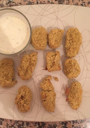Una foto de Falafel de dieta con salsa de yogurt