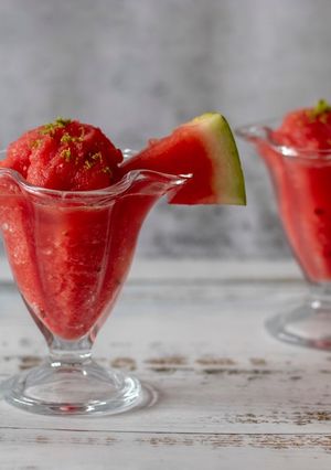 A picture of Watermelon and vodka granita.