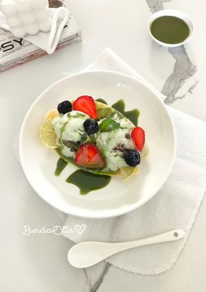 Foto resep Banana Split with Matcha ice cream