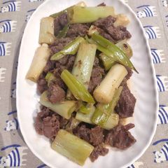 A picture of Leeks with Beef.