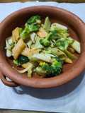Fideos 3 colores con brócoli