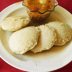 A picture of A Healthier version of traditional idlies; made with antidiabetic barley grains, urad and fenugreek.