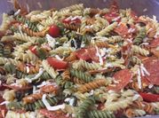 A picture of pasta salad pepperoni