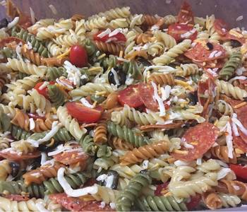 Easy Serving Recipe Pepperoni pizza pasta salad Delicious and Healthy