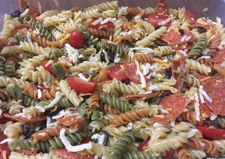 Easiest Way to Make Super Quick Homemade Pepperoni pizza pasta salad