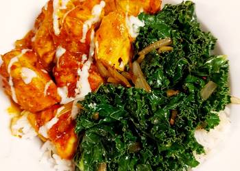 Fresh, Cooking Recipe Butter Chicken With Rice And Kale Yummy