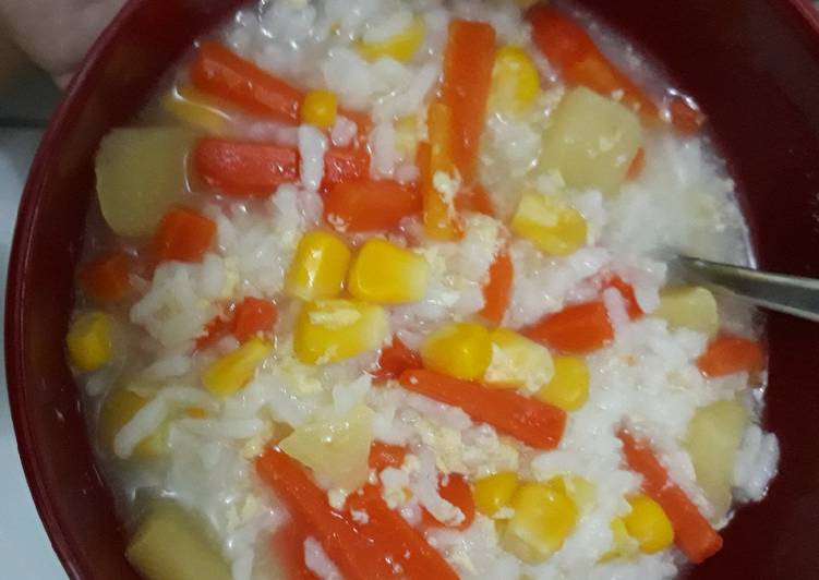 Sop sayur simple (wortel, jagung & kentang) - 2 yo twin