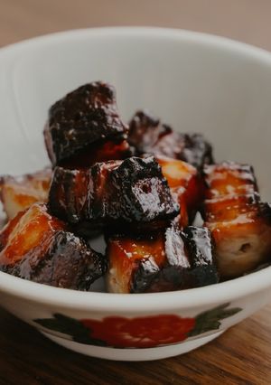 A picture of Pork char siew / BBQ pork belly (Simplified version).