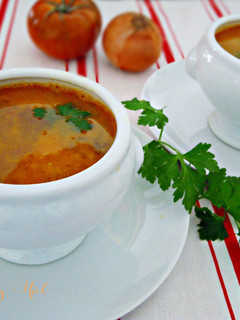 Una foto de Sopa de gambas