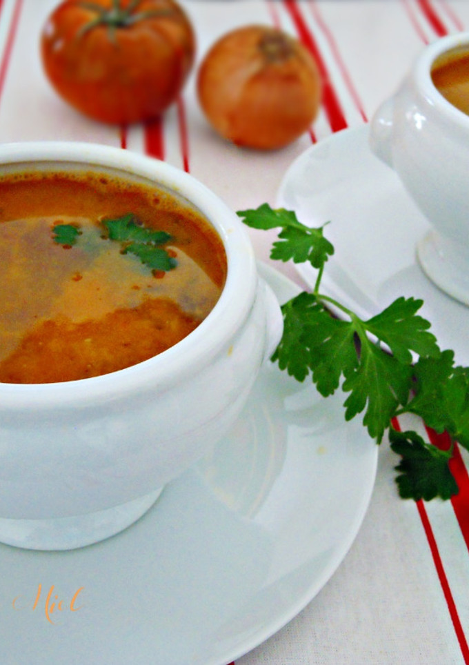 Una foto de Sopa de gambas