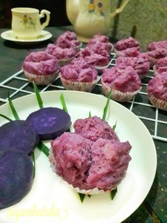 Foto resep Kue Moho Kukus Ubi Ungu (34)