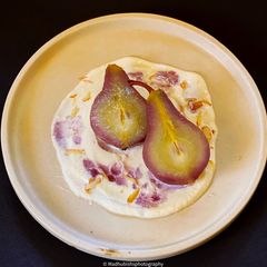 A picture of Butterfly Peaflower Poached Pears.