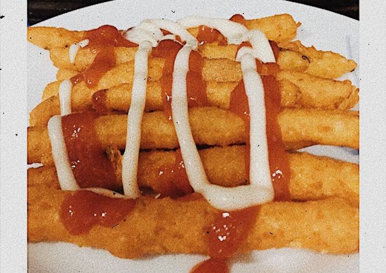 Langkah Mudah untuk Menyiapkan Stick kentang keju garing diluar lembut didalam, Enak