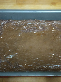 Una foto de Tarta de queso al horno con mascarpone y cacao
